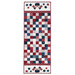 The completed American Glory Table Runner finished in patriotic fabric from the American Gatherings III collection by Moda, isolated on a white background.