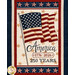 A close up on the panel of the project, showing details on the flag, stars, and borders.