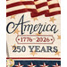 A super close up on the text of the panel reading, "America 1776-2026 250 Years."