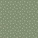 Spruce green fabric with a classic pattern of cream white dots and stars.