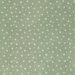 Spruce green fabric with a classic pattern of cream white dots and stars.