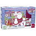 The front of the kit box featuring The Santa Suit Quilt with illustrated characters, fabric squares, and instructions.