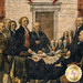 A close up on the Founding Fathers in the main panel. 