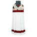 The completed Hanging Towel Kit colored in red, white, and blue fabrics from the American 250 - Stonehenge collection by Northcott Fabrics, isolated on a white background. 
