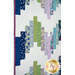 A close up on the lavender, green, and dark blue jelly roll zig zags on the Ridiculously Easy Jelly Roll Quilt. 