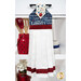The completed Hanging Towel Kit colored in red, white, and blue fabrics from the Stars & Stripes 14 collection by Northcott Fabrics, hung on a drawer surrounded by coordinating patriotic décor. 