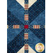 A close up on one of the patchwork stars, showing details on the star spangled sashing.
