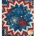A top down shot of the topper, showing details on the center firework fabric.