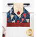 A close up shot of the top of the hanging towel, showing details on the patriotic fabrics.