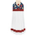 The completed Hanging Towel Kit colored in red, white, and blue fabrics from the American Heartland collection by Northcott Fabrics, isolated on a white background.