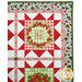 A close up on one corner of the wall hanging, showing details on the double geese and panel block fabrics and binding.