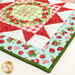 A close up on one block of the runner, showing details on the fabric prints and binding.