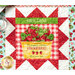 A top down close up on a block featuring a basket full of strawberries and the text "Farm Fresh Merrydale Farms Strawberries, Pick your own."