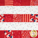 A close up on the red and white stripes, showing print colors and details.