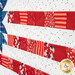 A close up on the red and white stripes, showing print colors and details.