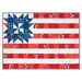 The completed Fusible Grid Patchwork Flag, isolated on a white background. 