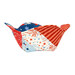 One of the patriotic bowl cozies, isolated on a white background. 