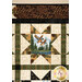 A super close up on one of the patchwork and panel stars, featuring a majestic scene with ducks.