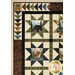 A close up on the upper left corner of the quilt, showing more details on the flying geese borders.
