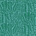 An 8x8 swatch of the fabric featuring a light turquoise background with a flowing frond pattern in viridian green.