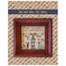 A framed needlepoint piece titled Old Glory, depicting a couple beside a house with floral accents.