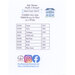 A fabric sample sheet for July House with stitch count, color names, and codes.
