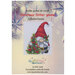 Front cover of pattern showing a digital rendering of the project, a Santa gnome with a christmas tree.