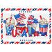 The completed project on a white background with a red, white, and blue patriotic frame.