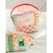 A shot of the pouches, colored in bright fabrics.