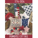 Decorative display featuring a stitched pillow with 1776-2026, stars, and red, white, and blue accents.