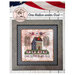 Front cover of the pattern showing the framed cross stitch project featuring a house, stars, and the phrase One Nation Under God.