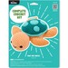 Package of a crochet kit featuring a colorful turtle named Tina.