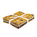 A stack of Spooky fabrics tied with ribbon, isolated on a white background. 