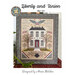 Front cover image of the Liberty and Union pattern featuring the finished cross stitch project framed.
