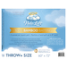 Label for Halo Loft throw plus size batting, featuring bamboo material details and care instructions.