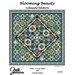 Colorful quilt design featuring star and geometric patterns in turquoise, navy, and earth tones.
