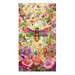 Mosaic panel fabric featuring an assortment of flowers, pastel background mosaics, and a large multicolor bee in the middle.