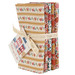 A bundle of Village Life fabric from Tilda isolated on a white background. 