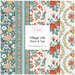 A fabric collage featuring colorful floral fabrics from the Village Life collection by Tilda. 