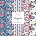 A fabric collage featuring colorful floral fabrics from the Village Life collection by Tilda. 