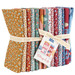 A bundle of Village Life fabric from Tilda isolated on a white background. 