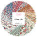 A bundle of Village Life fabric from Tilda isolated on a white background. 