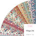 A fanned fabric collage of floral fabrics from the Village Life collection by Tilda.