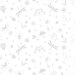 A digital mockup of a grey-on-white fabric scattered with bugs and flowers.