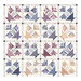 Cheater fabric with sangria, navy, and cream colored flowerpots inside of cream floral fabric borders.