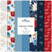 Collage of the Navy One Yard Bundle from the Patriotic Pride fabric collection.