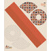 Quilt pattern image with diagonal orange strip and four circular patchwork blocks that make a witch's hat