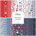 Collage of the available yardage fabrics from the Hooray for the USA fabric collection.