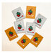 8 loose premium woven sew-in labels spread out on a white background.