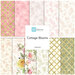 Yardage Collage of fabric from the Cottage Blooms collection featuring floral and grid prints